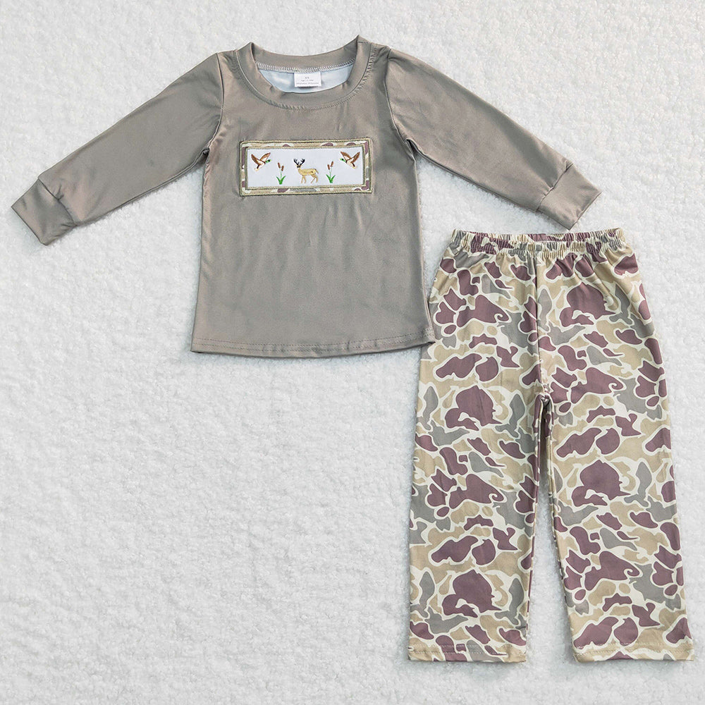 Cotton Embroidery Boutique Kids Boys Clothes Sets BLP0368