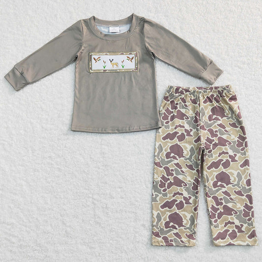 Cotton Embroidery Boutique Kids Boys Clothes Sets BLP0368