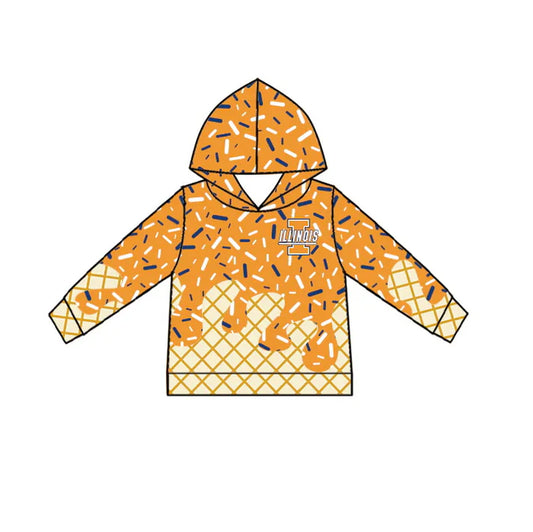 Preorder(moq 5) I yellow ice cream sprinkle toddler kids team hoodie 8.19
