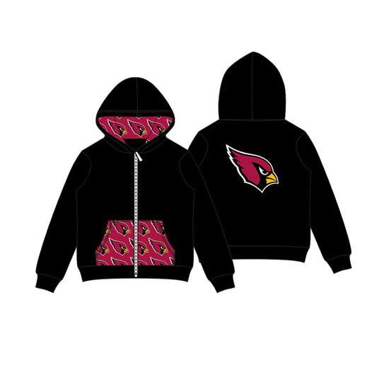 Preorder (moq 5)Baby Boys Black Eagle Team Pocket Zipper Hoodies Tops 8.2