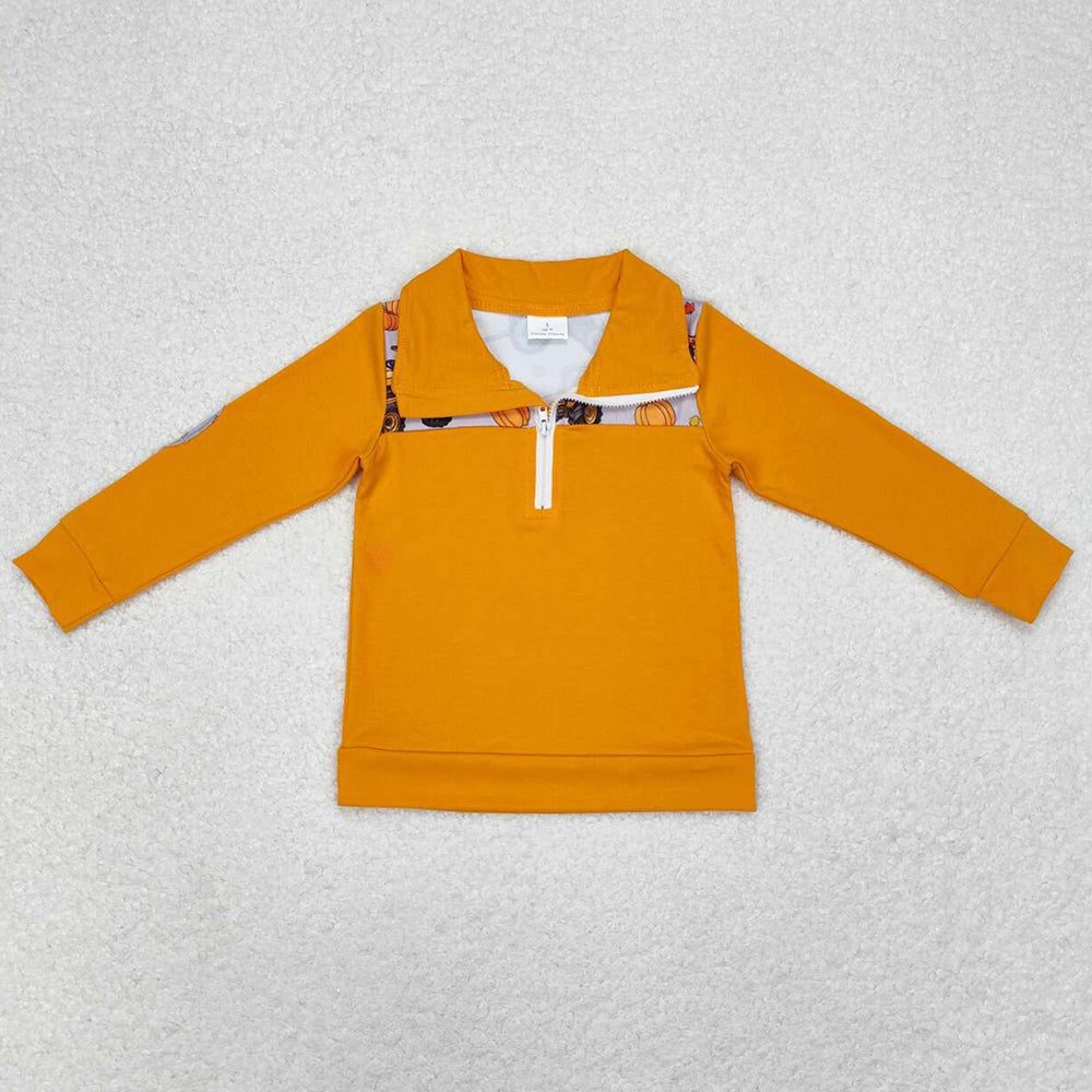 Baby Boys Clothes Tops Pumpkin Digger Long Sleeve Pullovers Tops BT0695