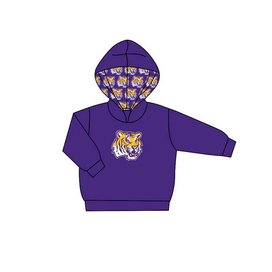 Preorder (moq 5)Baby Boys Purple Long Sleeves Tigers Team Hoodies Top 7.21