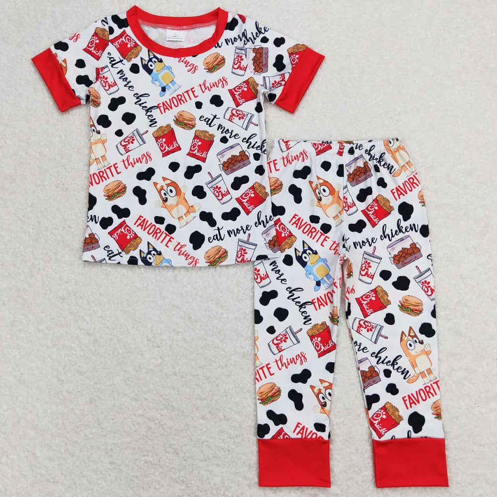 Baby Boys Pajamas Dog Chips Shirt Top Pants Pajamas Outfits BSPO0346