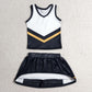 Baby Girls Clothes Black Gold Stripe Vest Top Skirt Shorts Team Yoga Active Clothes Sets GSD4201