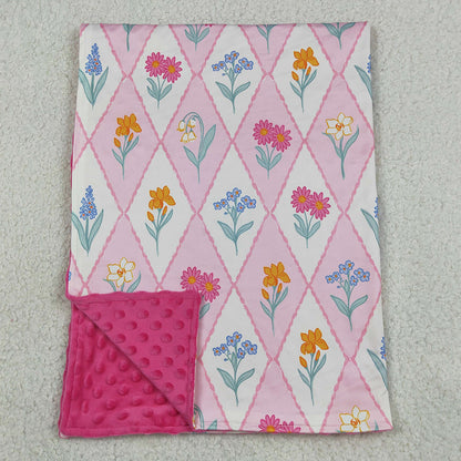 Baby Kids Blankets Colorful Flowers Checked Blankets BL0233