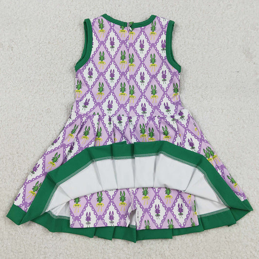 Baby Girls Dress Mardigras Crayfishes Checked Back Zip Shorts Yoga Active Knee Length Dresses GSD2868 12.10