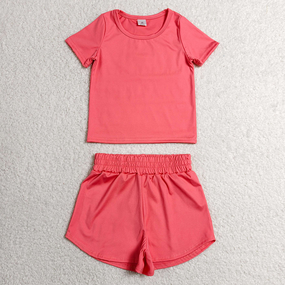 Baby Girls Clothes Watermelon Red Short Sleeve Top Sport Short Yoga Active Clothes Sets GSSO3772
