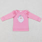 Baby Girls Clothes Tops Christmas Pink Santa Long Sleeve Ruffle Tee Shirts GT0369