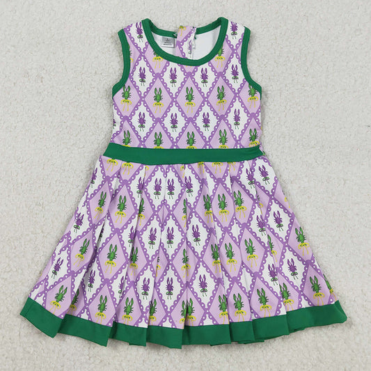 Baby Girls Dress Mardigras Crayfishes Checked Back Zip Shorts Yoga Active Knee Length Dresses GSD2868 12.10