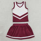 Baby Girls Clothes Maroon Gold Stripe Vest Top Skirt Shorts Team Yoga Active Clothes Sets GSD4195