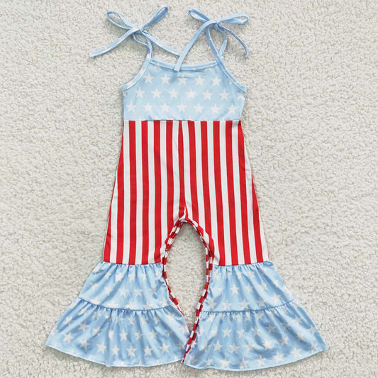 Baby Girls Jumpsuit 4th Of July Stars Bell Bottom Jumpsuits SR0385