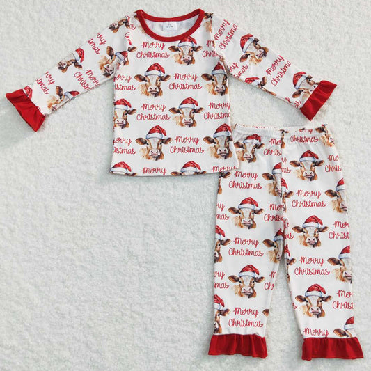 Christmas Cow Baby Boys Pajamas Sibling Girls Nightwear Set GLP0866 BLP0388