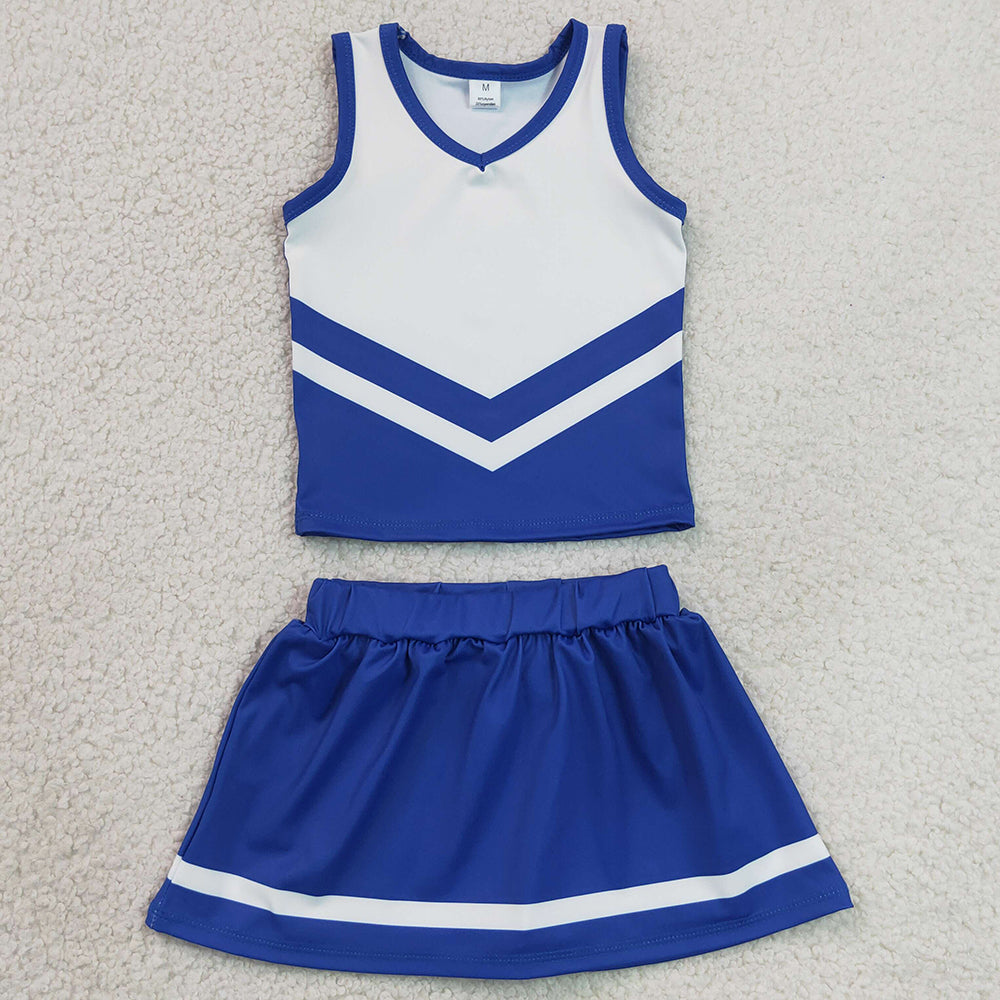 Baby Girls Clothes Hot Blue Stripe Vest Top Skirt Shorts Team Yoga Active Clothes Sets GSD4190