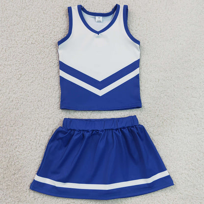Baby Girls Clothes Hot Blue Stripe Vest Top Skirt Shorts Team Yoga Active Clothes Sets GSD4190