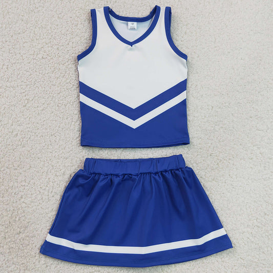 Baby Girls Clothes Hot Blue Stripe Vest Top Skirt Shorts Team Yoga Active Clothes Sets GSD4190