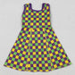Baby Girls Dress Mardigras Checked Yoga Active Shorts Knee Length Dresses GSD2946 12.10
