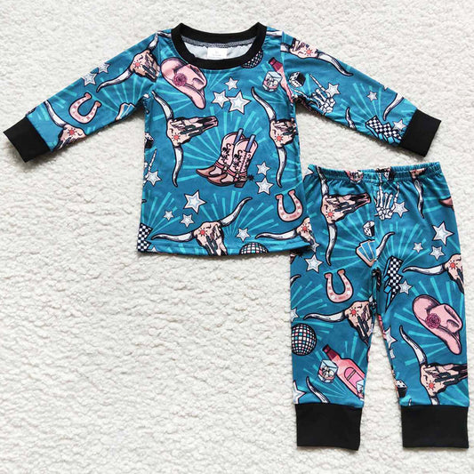 Boutique Kids Pajamas Western Style Baby Girls Pajamas Sets BLP0305