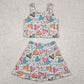 Baby Girls Sports Yoga Clothes Cartoon Balloons Top Skorts Yoga Sets GSD2331 4.10