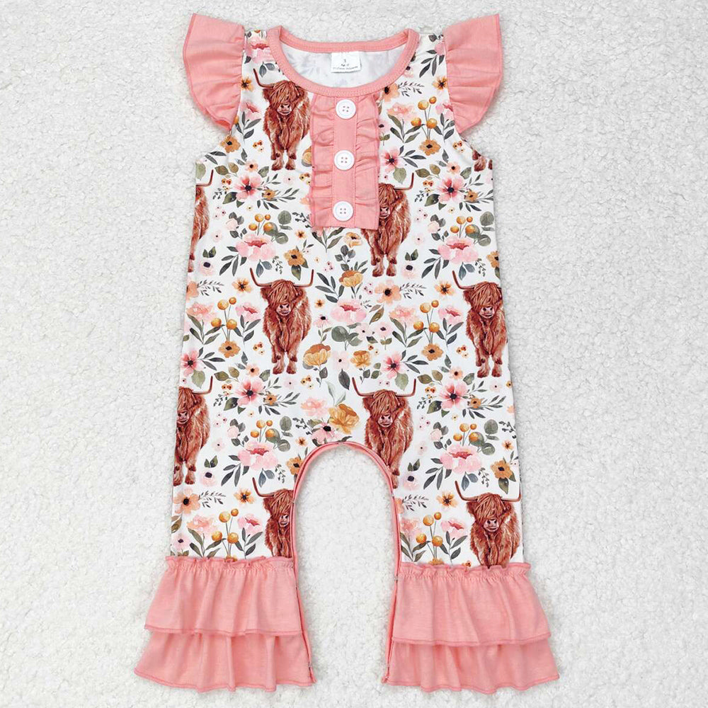 Boutique Infant Baby Girls Rompers Cow Print Cute Baby Rompers SR0010