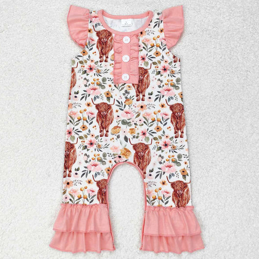 Boutique Infant Baby Girls Rompers Cow Print Cute Baby Rompers SR0010