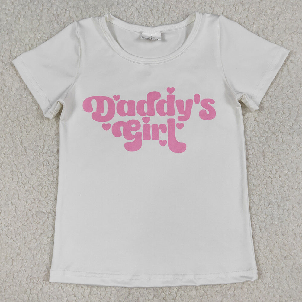 Baby Girls Clothes Short Sleeve Daddy's Girl Hearts T-shirts Top GT1566 1.5
