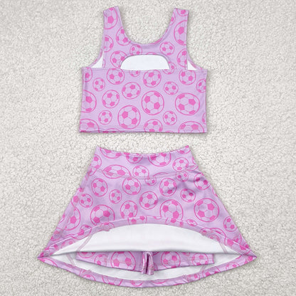 Baby Girls Clothes Football Athletic Active Wear Top Shorts Skirts Sets GSD1468 4.21