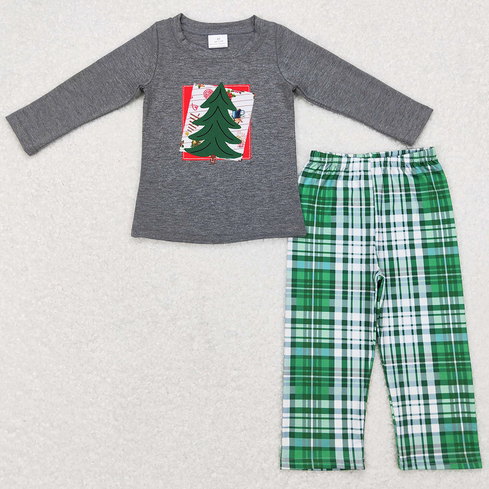 Christmas Tree Embroidery Boys Clothes Sets BLP0351