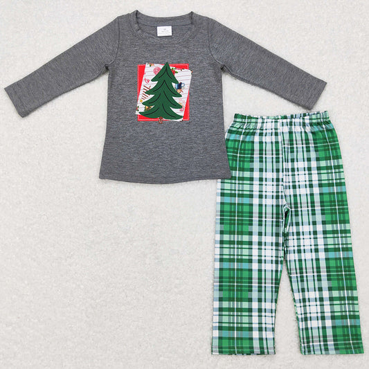 Christmas Tree Embroidery Boys Clothes Sets BLP0351