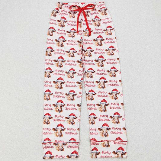 Boutique Adult Pants Chirstmas Cow Print Pants P0321