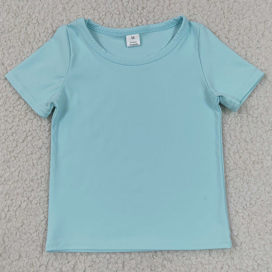 Baby Girls Light Blue Short Sleeve Top Sport Short Yoga Active Clothes Sets GSSO3762