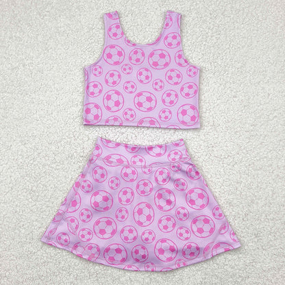 Baby Girls Clothes Football Athletic Active Wear Top Shorts Skirts Sets GSD1468 4.21