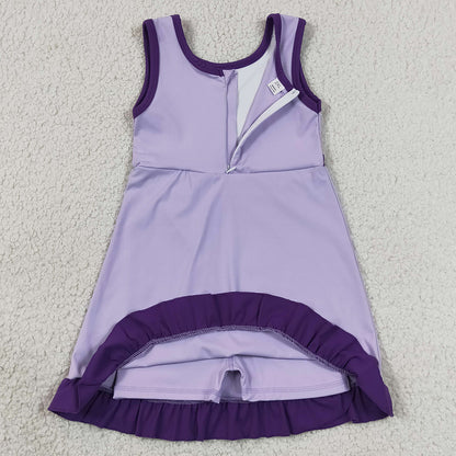 Baby Girls Dress Sleeveless Lavender Purple Yoga Active Short Knee Length Dress GSD4151