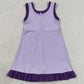 Baby Girls Dress Sleeveless Lavender Purple Yoga Active Short Knee Length Dress GSD4151