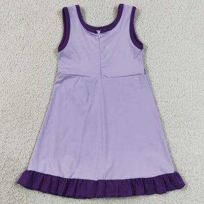 Baby Girls Dress Sleeveless Lavender Purple Yoga Active Short Knee Length Dress GSD4151