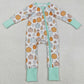 Halloween Baby Boys Rompers Green Pumpkins Fall Zipper Footie Rompers LR2565 9.1