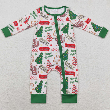 Baby Infant Girls Rompers Christmas Season Tree Zip Bamboo Rompers LR1056 LR1057