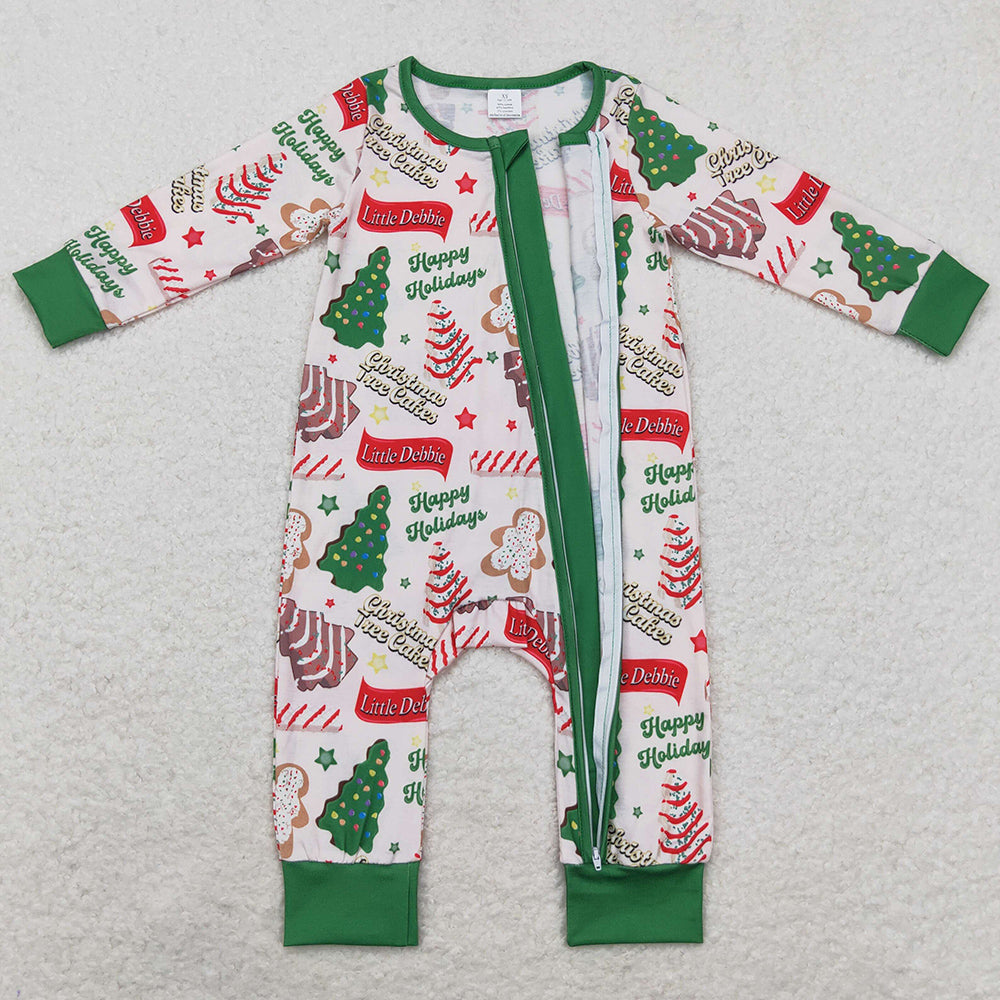 Baby Infant Girls Rompers Christmas Season Tree Zip Bamboo Rompers LR1056 LR1057