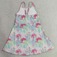 Baby Girls Dress Strap Watercolor Beach Yoga Active Shorts Knee Length Dresses GSD3708