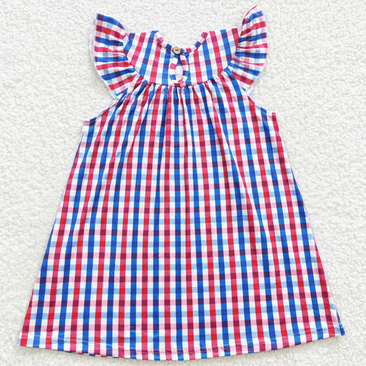 Baby Girls Dress 4th Of July Smocked Gingham Dresses GSD0387