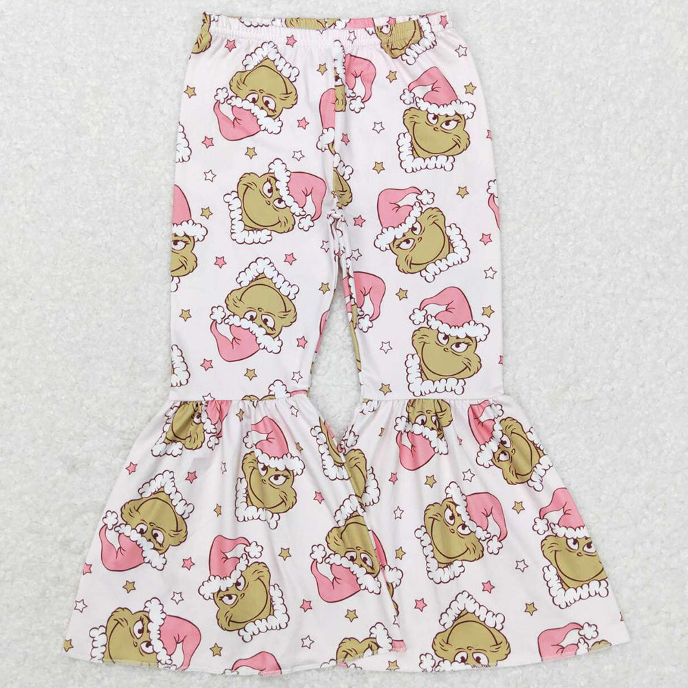 Baby Girls Clothes Pink Christmas Bell Bottom Pants