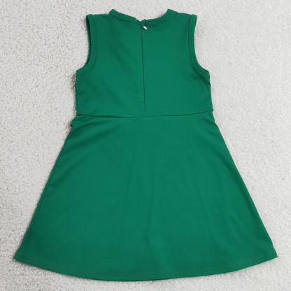Baby Girls Dress Green Sleeveless Yoga Active Shorts Knee Length Dresses GSD3742