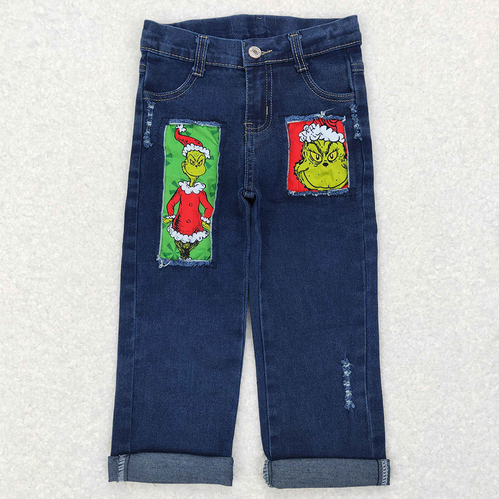 Baby Boys Jeans Pants Distressed Christmas Denim Pants