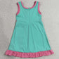 Baby Girls Dress Pink Aqua Sleeveless Yoga Active Short Knee Length Dresses GSD4149