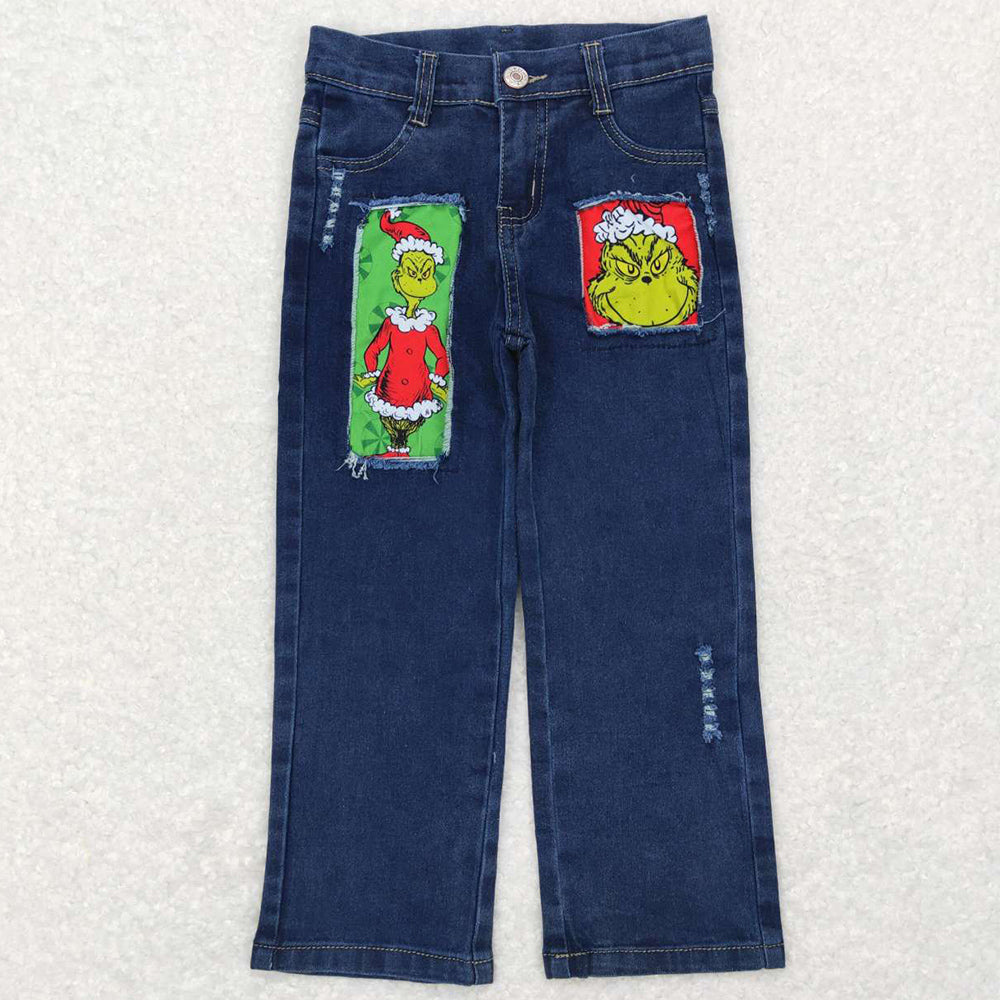 Baby Boys Jeans Pants Distressed Christmas Denim Pants