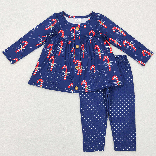 Baby Girls Clothes Candy Pocket Tunic Dots Legging Pants Sets
