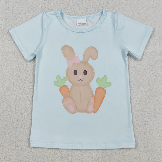 Baby Girls T-shirts Short Sleeve Rabbits Carrots Easter T-shirts Top GT1395 12.3