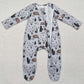 Baby Kids Boys Western Fall Zip Hat Cactus Footie Rompers LR2098