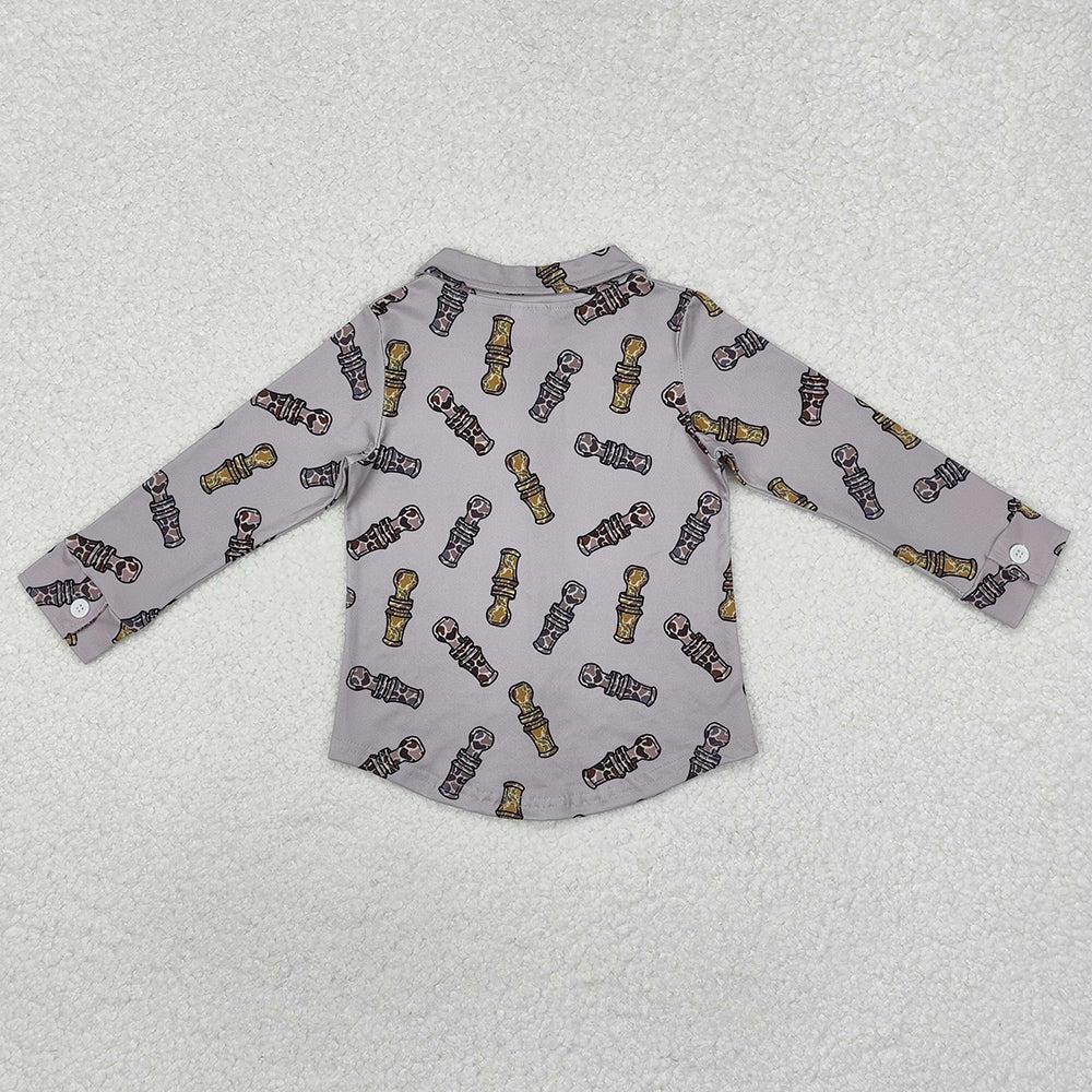 Baby Boys Clothes Shirt Duck Call Buttons Long Sleeve Tee Shirts Tops BT0886