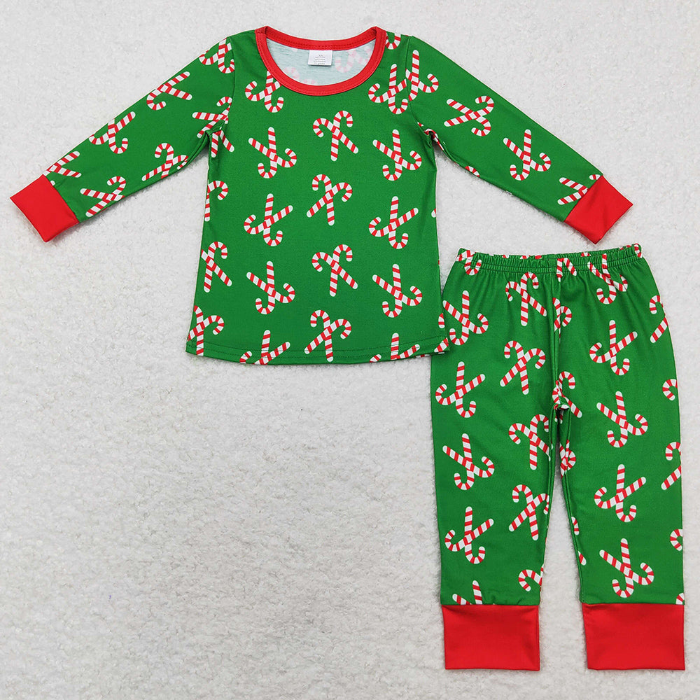 Baby Girls Pajamas Christmas Candy Cane Top Pants Bamboo Pajamas Sets GLP1387 BLP0599