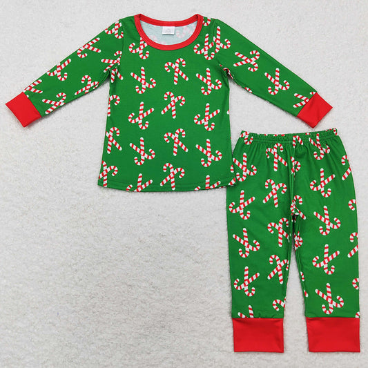 Baby Boys Pajamas Christmas Candy Cane Top Pants Bamboo Sibling Pajamas Sets GLP1387 BLP0599